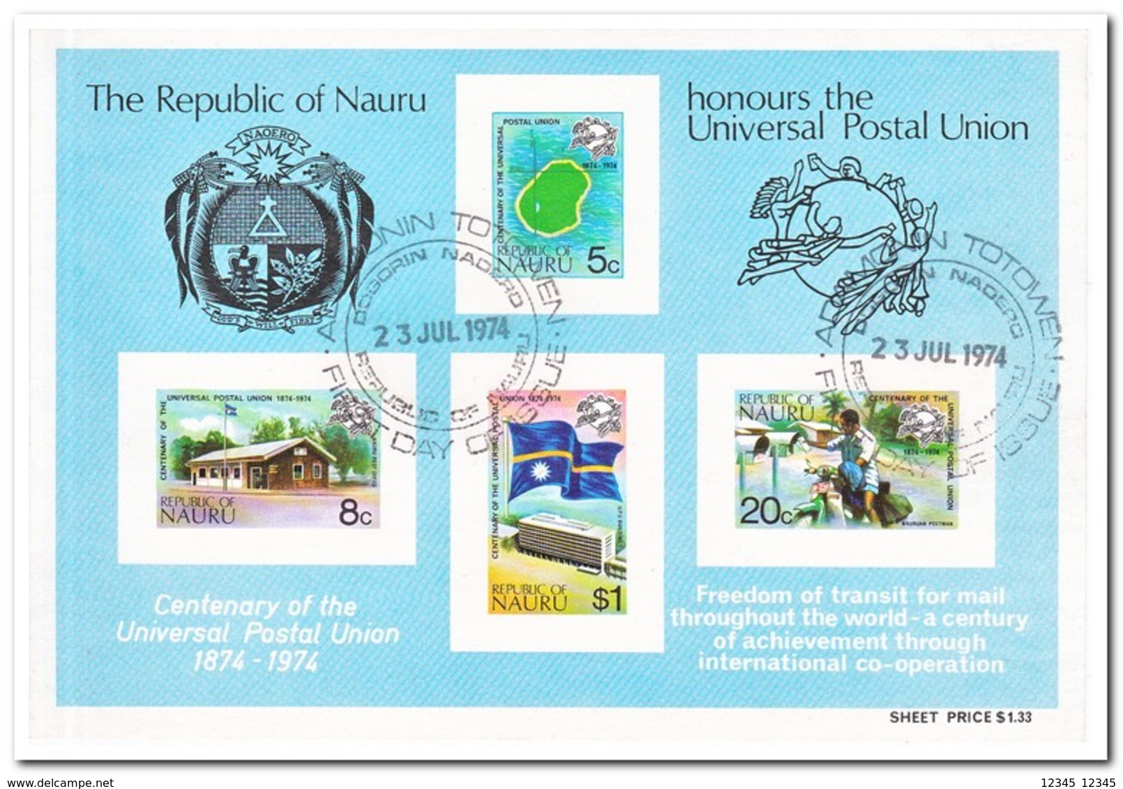 Nauru 1974, Gestempeld USED, 100 Years UPU - Nauru