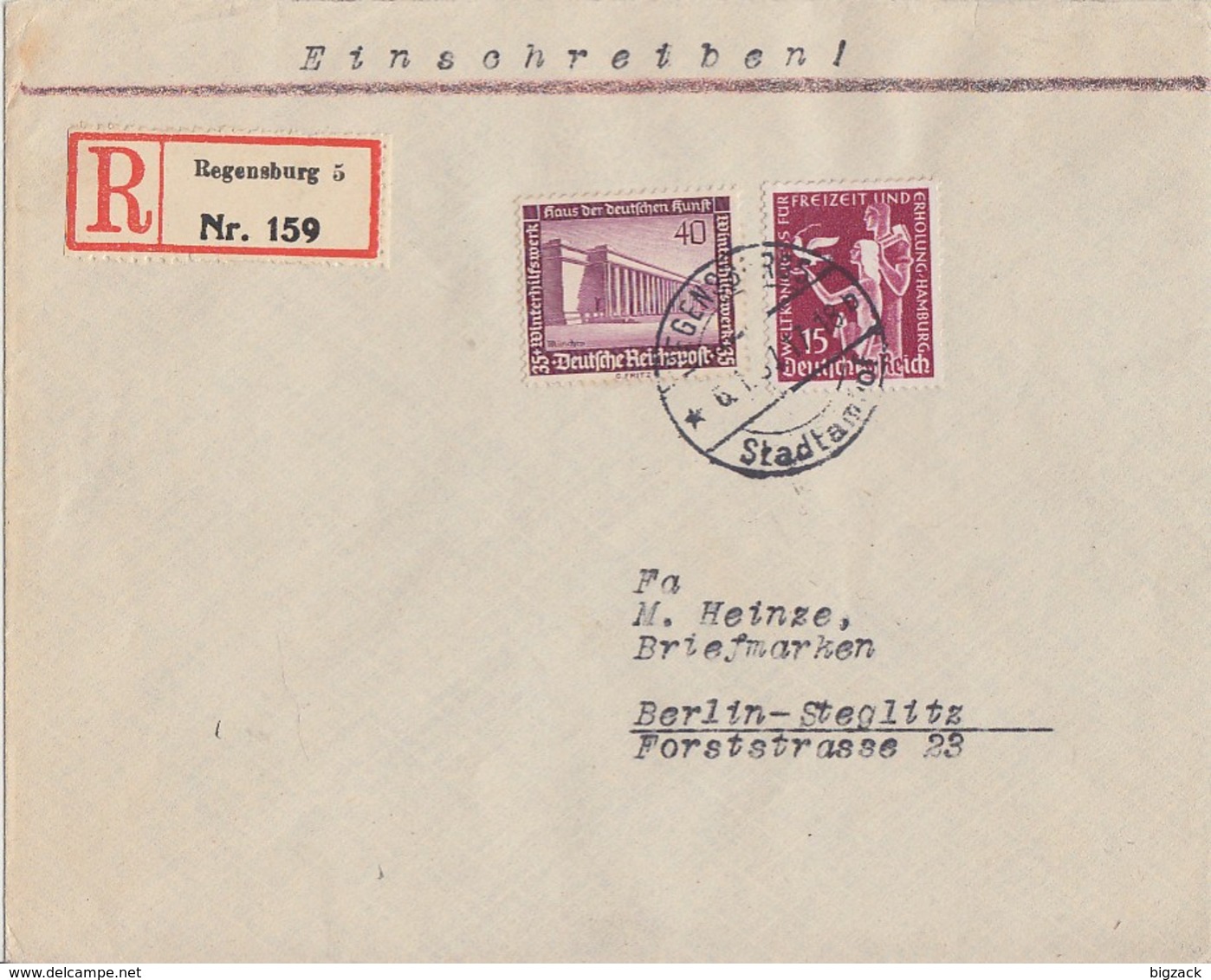 DR R-Brief Mif Minr.623,642 Regensburg Vignette Ansehen !!!!!!!!!!!!!! - Covers & Documents