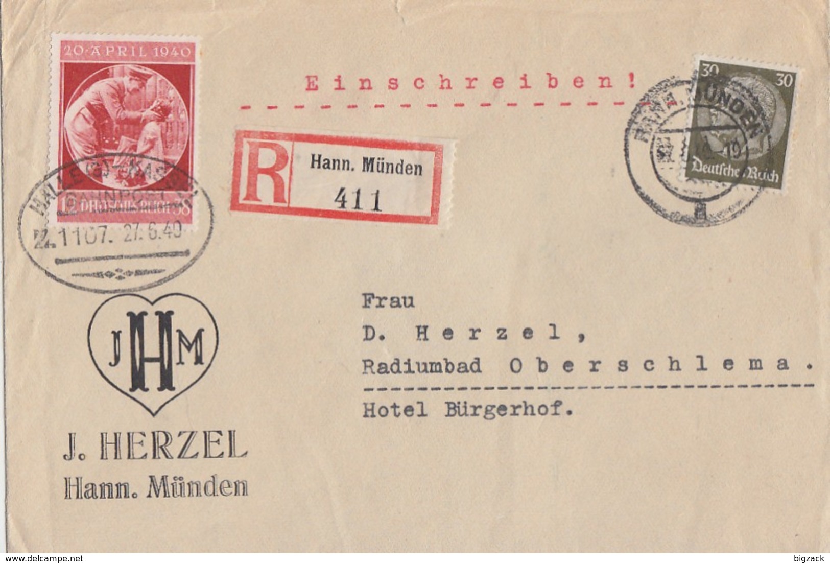 DR R-Brief Mif Minr.523,744 Hann. Münden - Briefe U. Dokumente