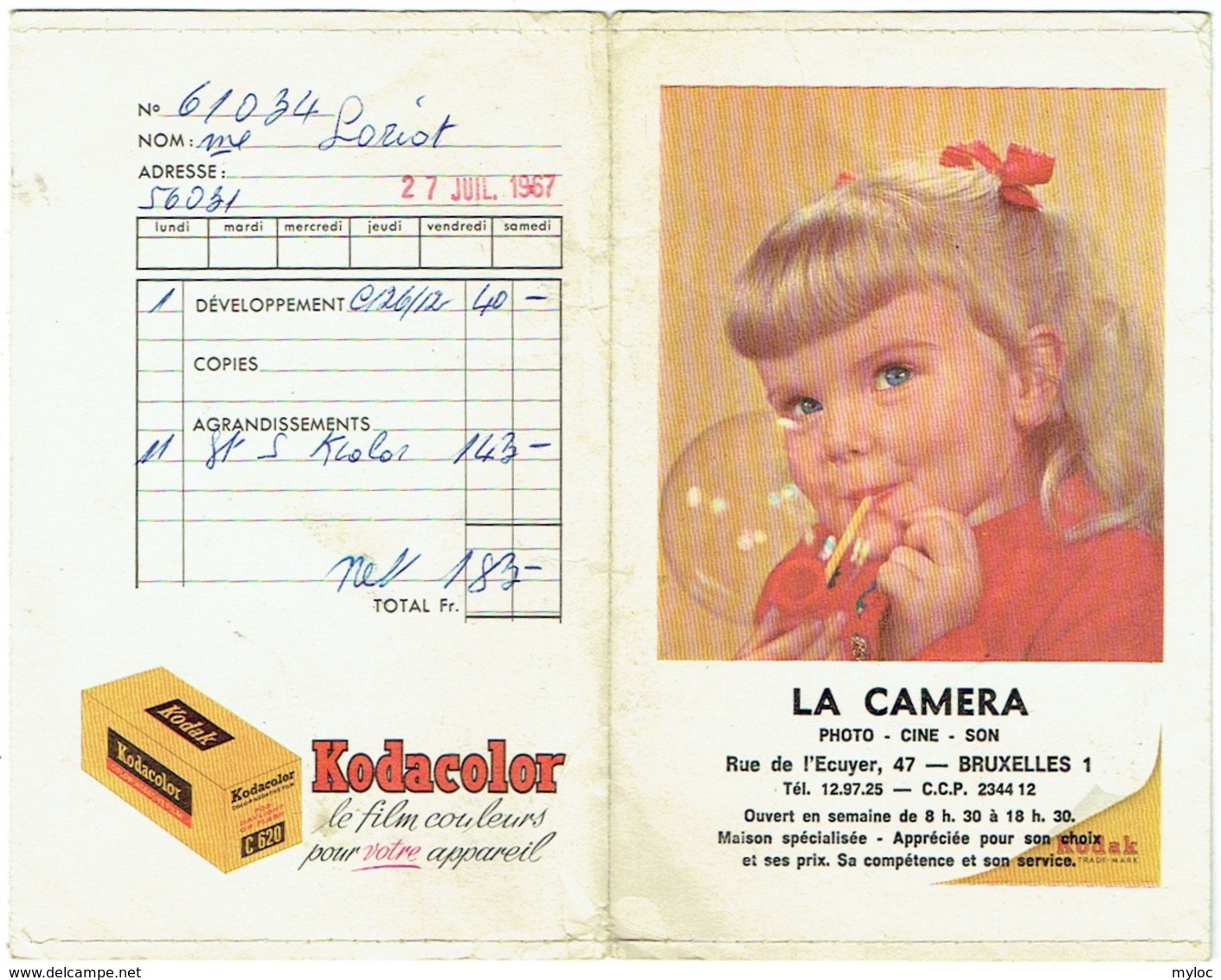 Foto/Photo. Pochette Kodak. La Caméra, Bruxelles. Enfant Et Bulles De Savon. - Matériel & Accessoires