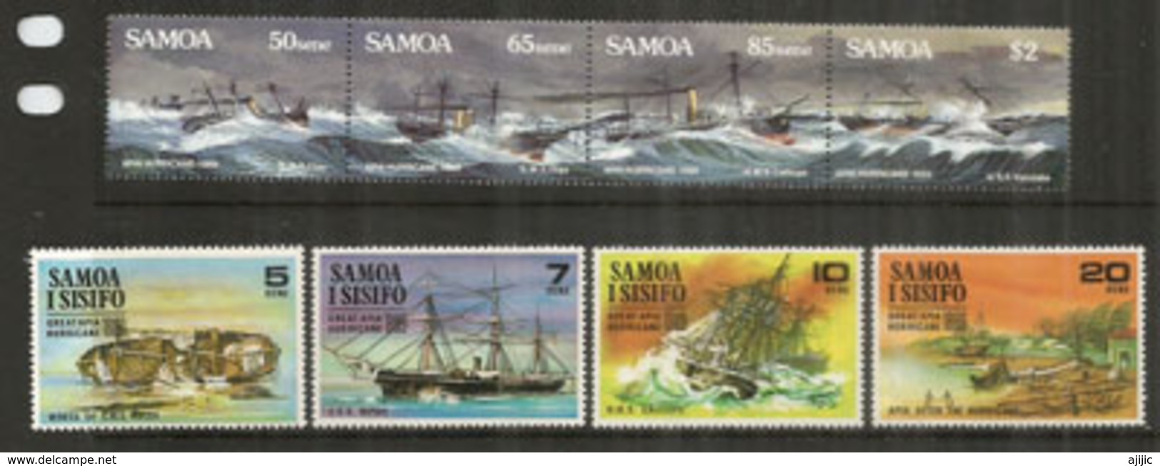 Violents Ouragans à Apia (SAMOA) 2 Séries , 8 Timbres Neufs **  Côte 18,00 Euro - Samoa