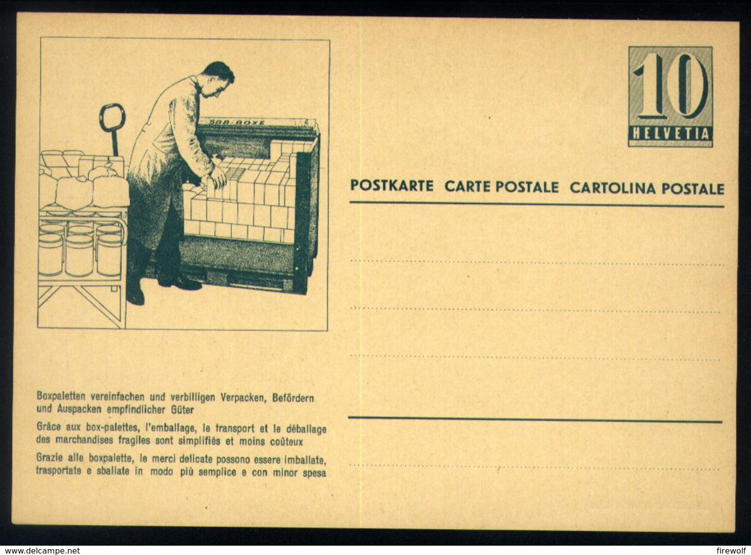 B19 - Switzerland - 1962 - Postal Stationery - Railways Transport Packages - Unused - Ganzsachen