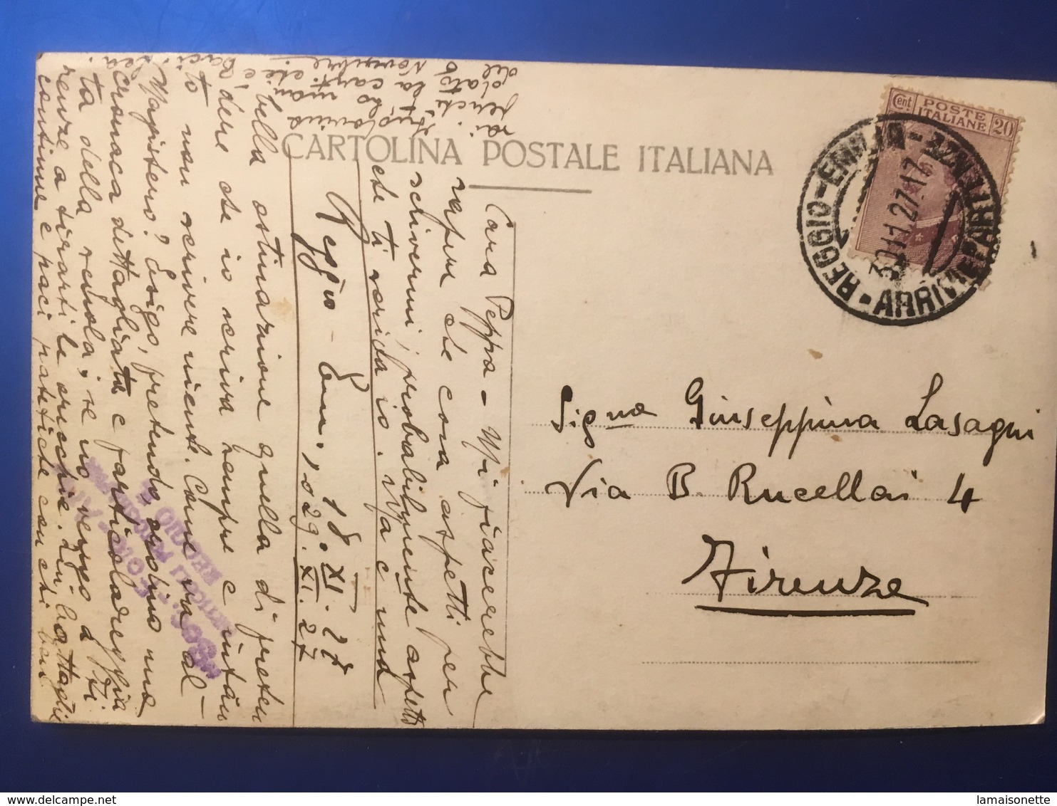 Reggio Emilia Sfilata Fascista Viaggiata 1927 - Reggio Emilia