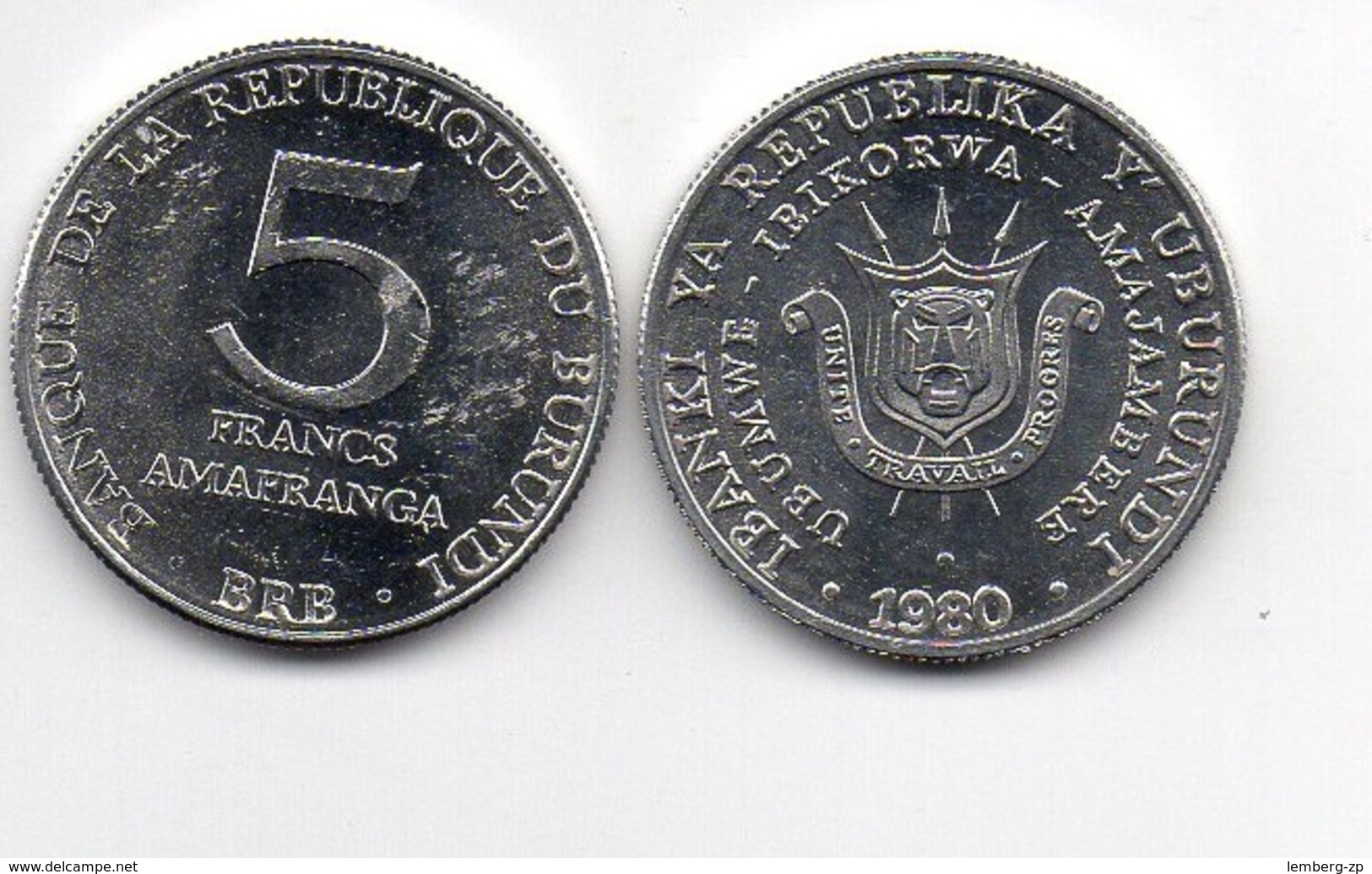 Burundi - 5 Francs 1980 VF++ Lemberg-Zp - Burundi