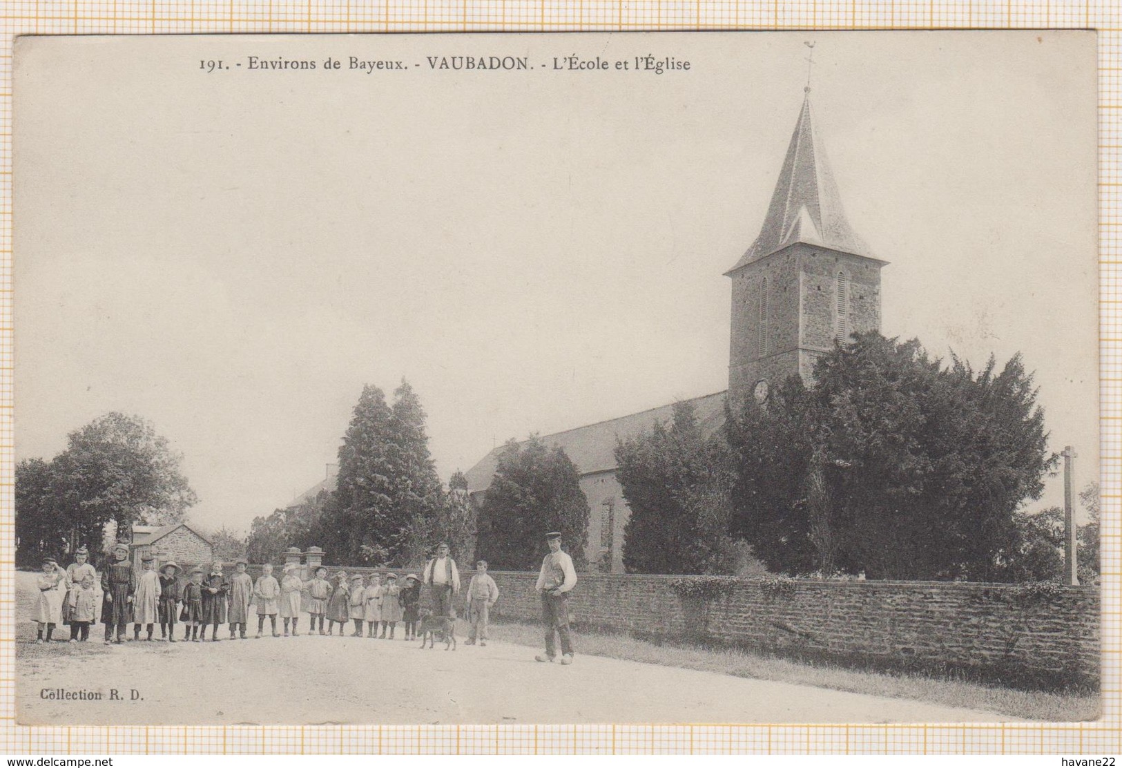 8AK2300 ENVIRONS DE BAYEUX VAUBADON L'ECOLE ET L'EGLISE 2 SCANS - Other & Unclassified