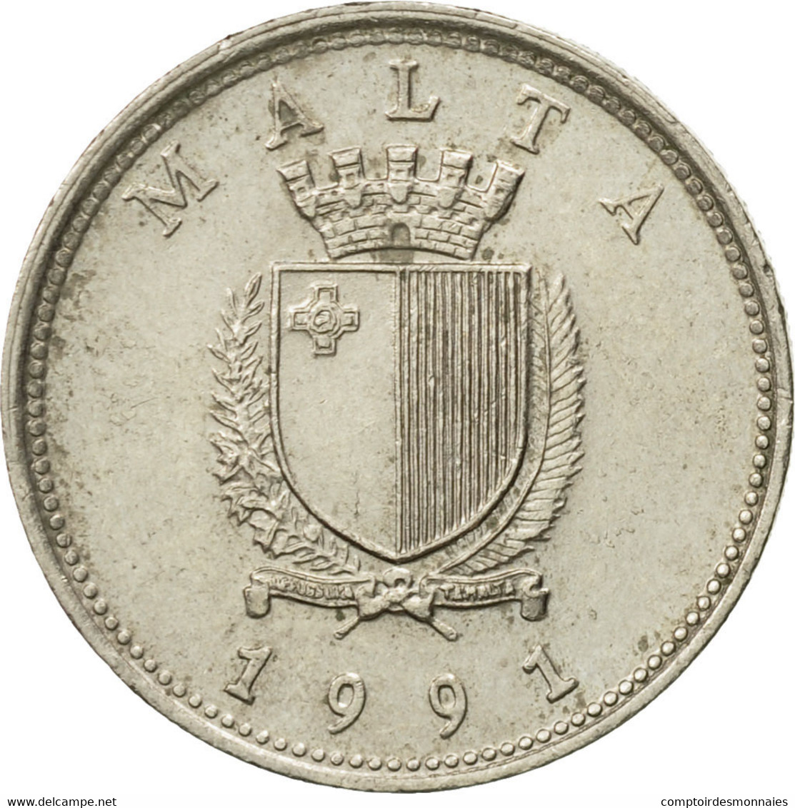 Monnaie, Malte, 10 Cents, 1991, TTB, Copper-nickel, KM:96 - Malte