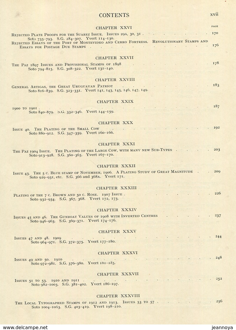 LEE EMANUEL J. - POSTAGE STAMPS OF URUGUAY - VOLUME RELIE DE 1931 N° 32/200 - SUP & RRR