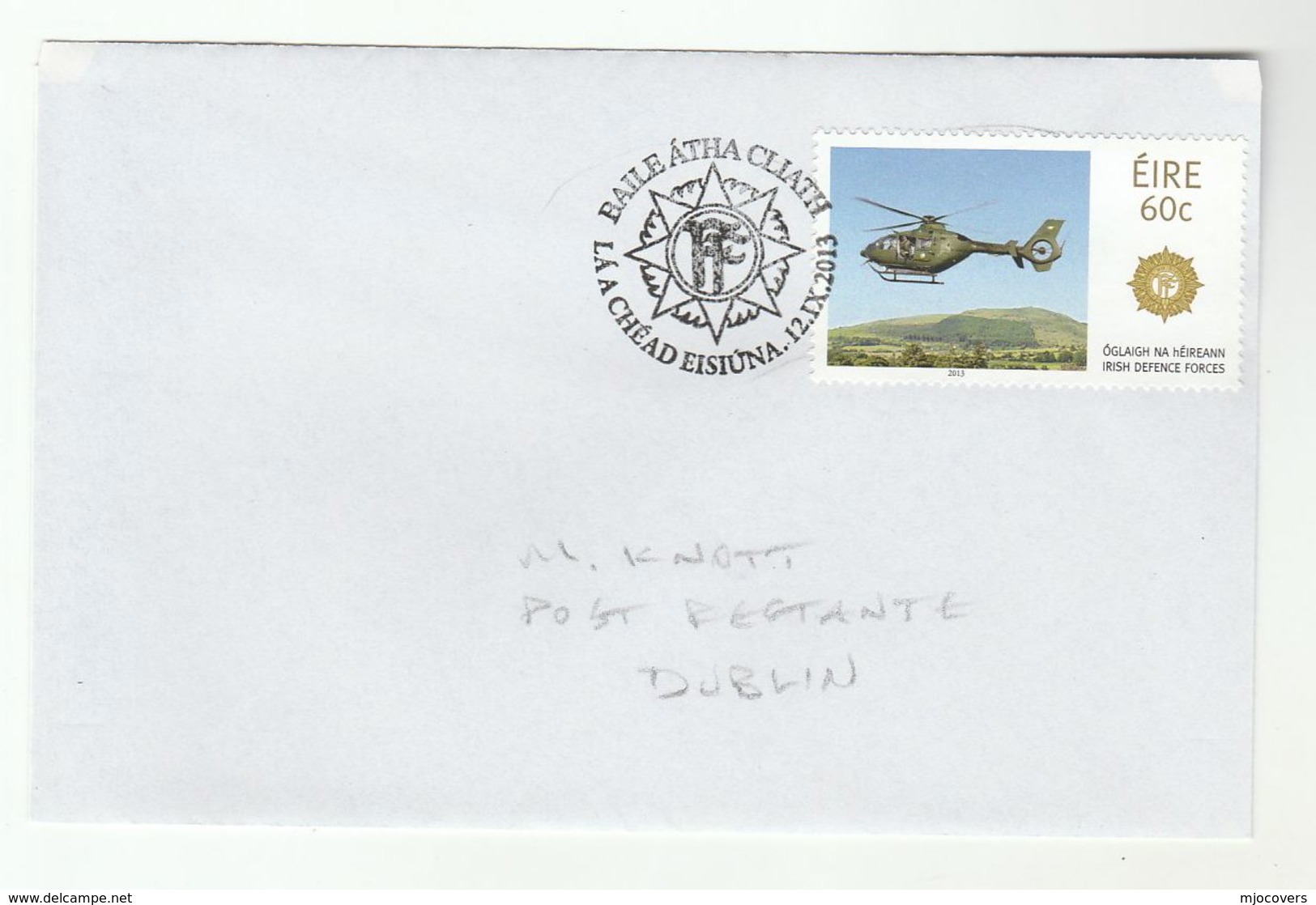2013 IRELAND FDC Stamps MILITARY HELICOPTER Cover Defence Forces Aviation - Helicopters