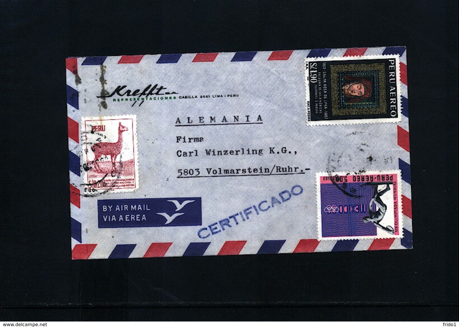 Peru  Interesting Airmail Registered Letter - Peru