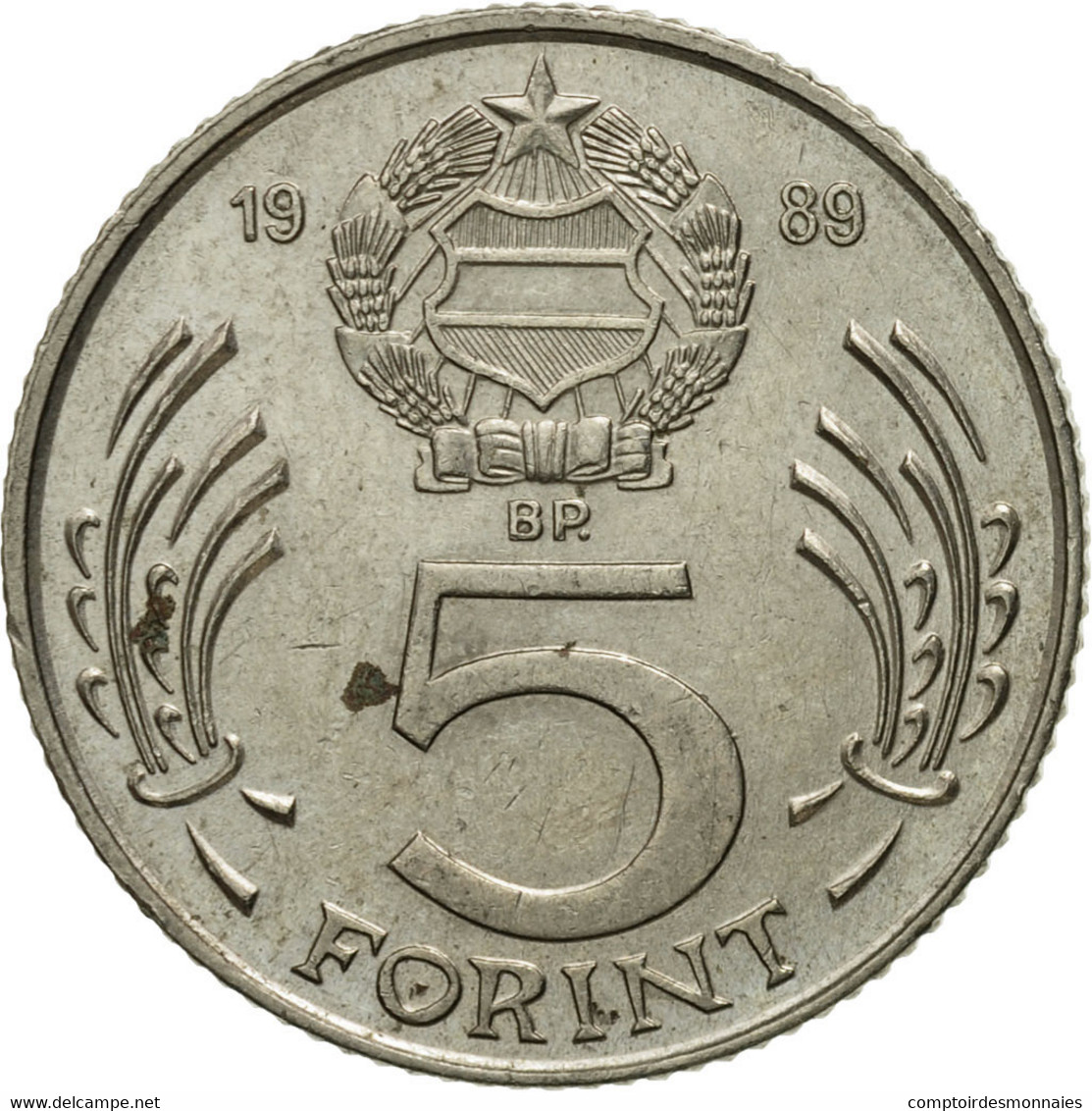 Monnaie, Hongrie, 5 Forint, 1989, TTB, Copper-nickel, KM:635 - Hungary