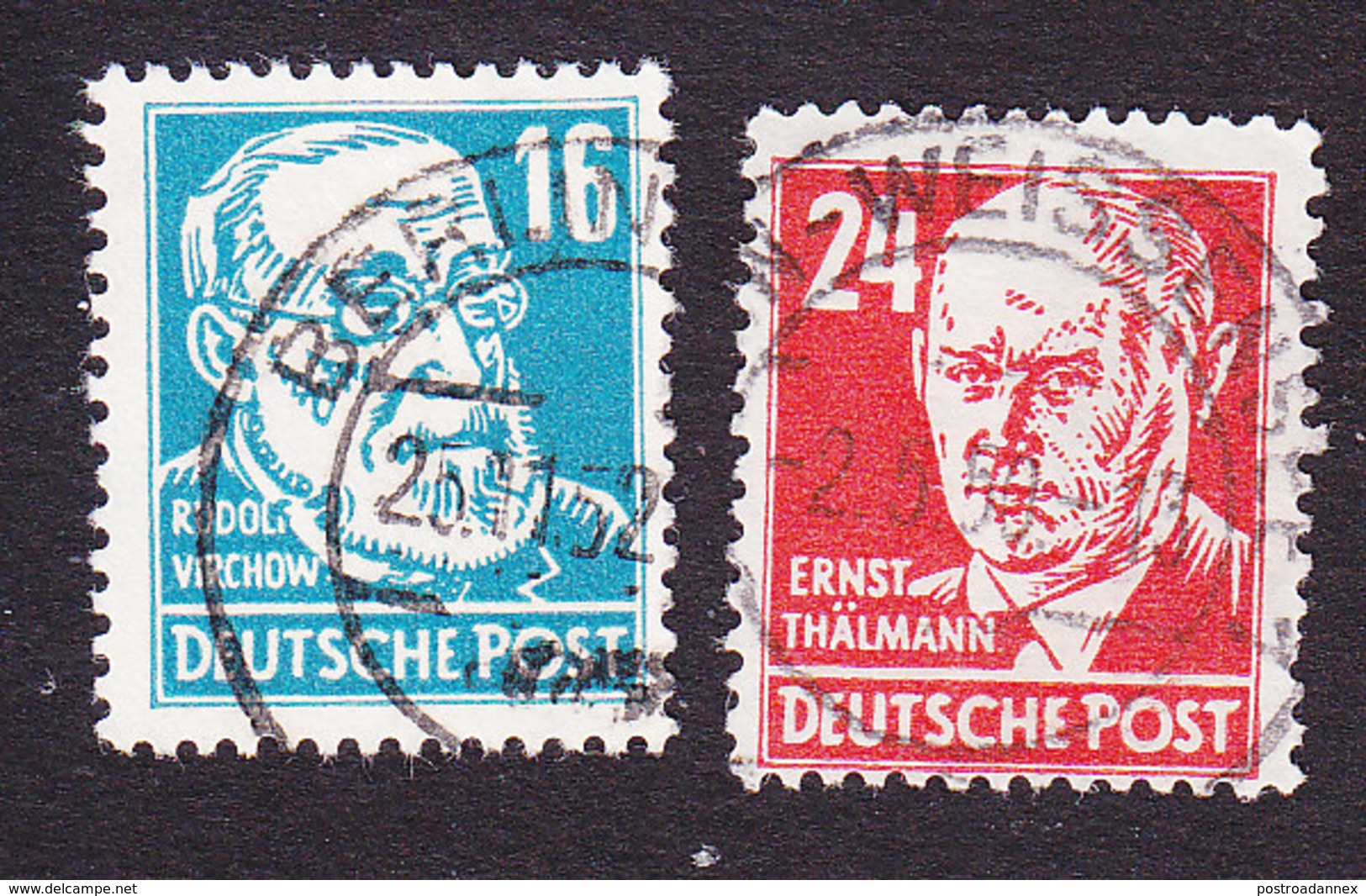 Germany, Soviet Zone, Scott #10N35, 10N37, Used, Virchow, Thalmann, Issued 1948 - Other & Unclassified