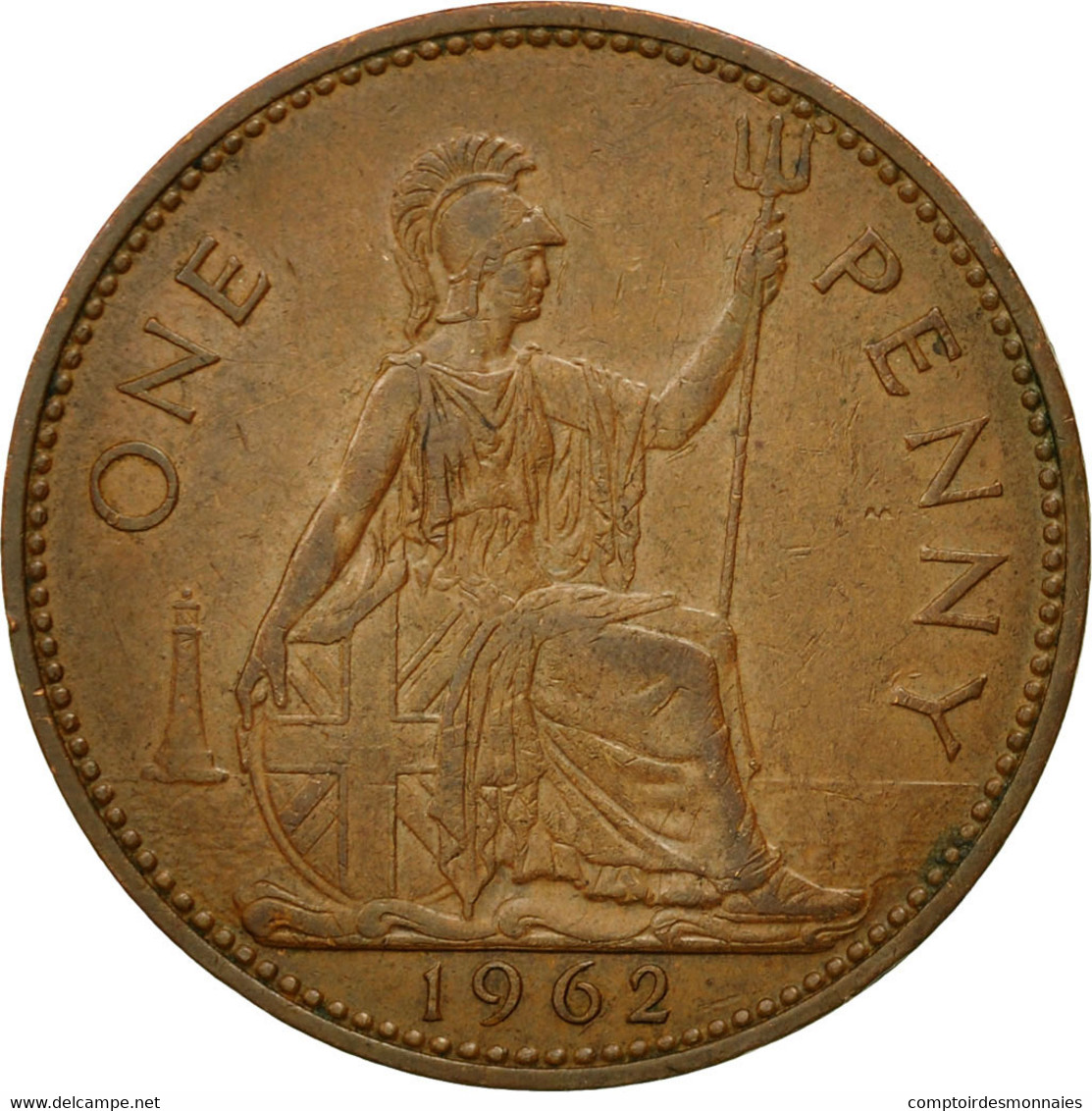 Monnaie, Grande-Bretagne, Elizabeth II, Penny, 1962, TB, Bronze, KM:897 - Other & Unclassified