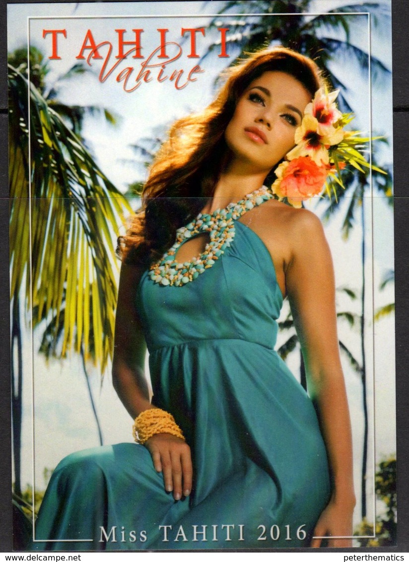 FRENCH POLYNESIA, 2016, MINT POSTAL STATIONERY, PREPAID POSTCARD, MISS TAHITI, FLOWERS - Unclassified