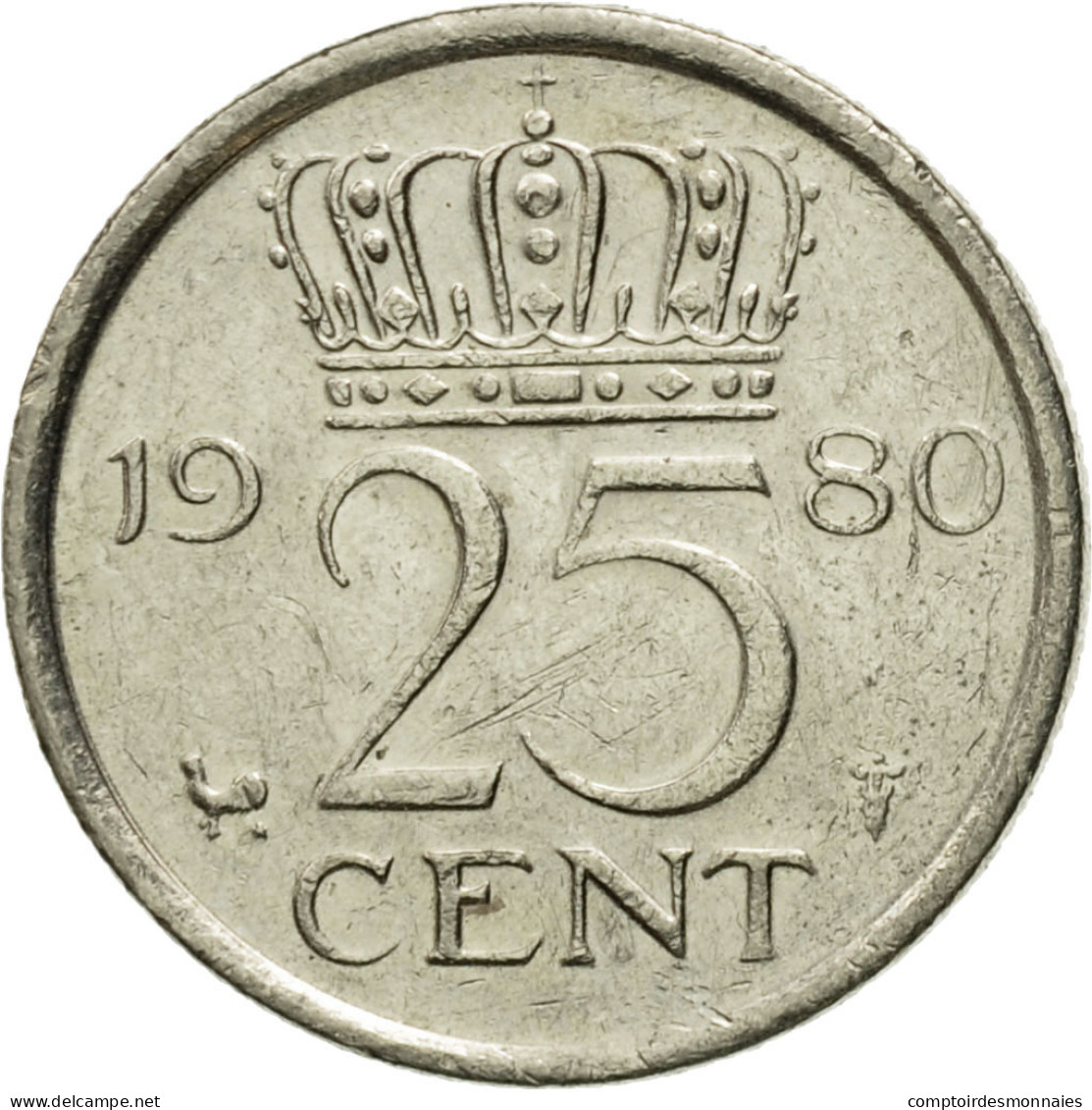 Monnaie, Pays-Bas, Juliana, 25 Cents, 1980, TTB, Nickel, KM:183 - 1948-1980 : Juliana