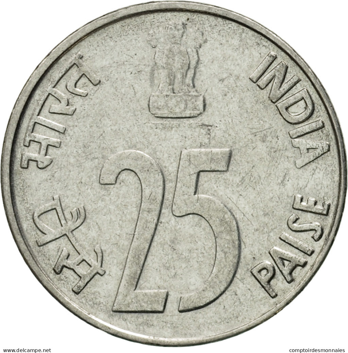 Monnaie, INDIA-REPUBLIC, 25 Paise, 1993, TTB, Stainless Steel, KM:54 - Inde
