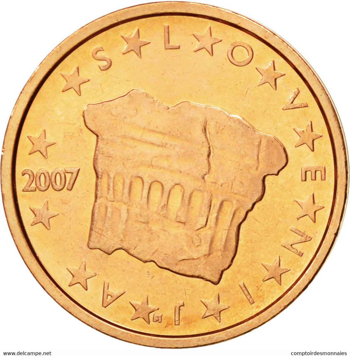 Slovénie, 2 Euro Cent, 2007, SPL, Copper Plated Steel, KM:69 - Slovénie