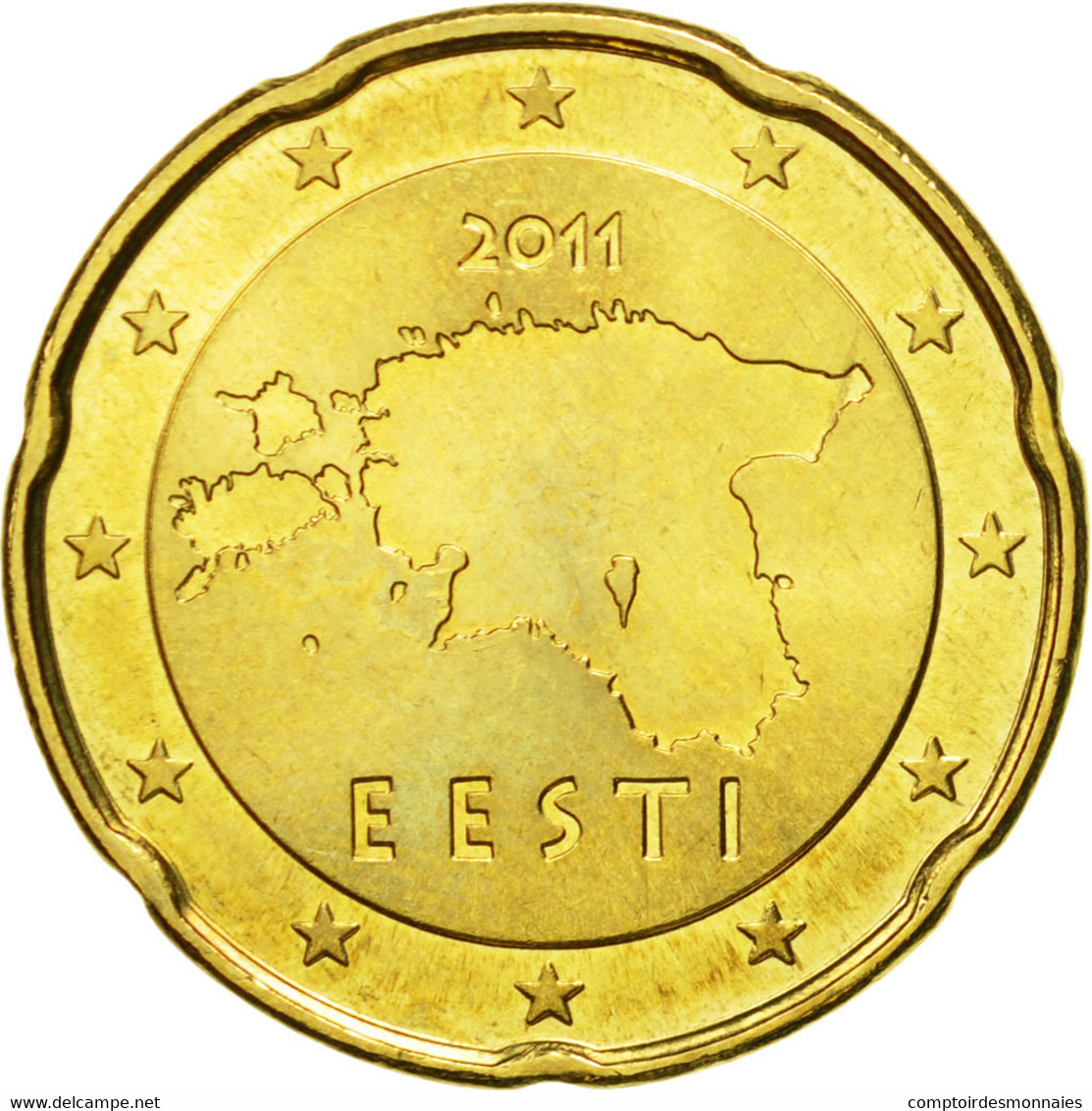 Estonia, 20 Euro Cent, 2011, SPL, Laiton, KM:65 - Estland