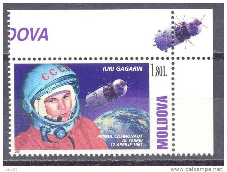 2001. Moldova, Space, Y. Gagarin, 1v, Mint/** - Moldavie