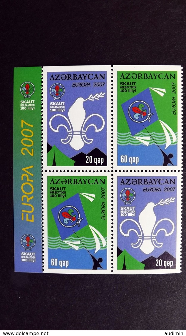 Aserbaidschan 679/80 DD **/mnh, EUROPA/CEPT 2007, Pfadfinder - Azerbaïjan