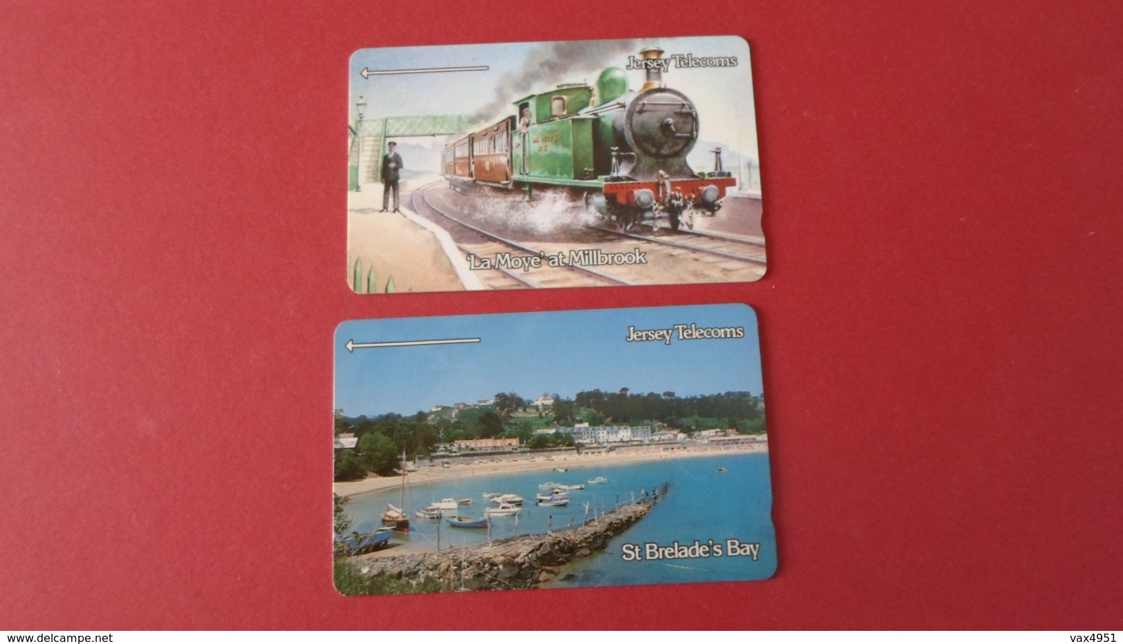 TELECARTE  JERSEY   TRAIN LA MOYE + ST BRELADE S BAY  LOT DE 2 CARTES   *****   A   SAISIR ****** - Trains