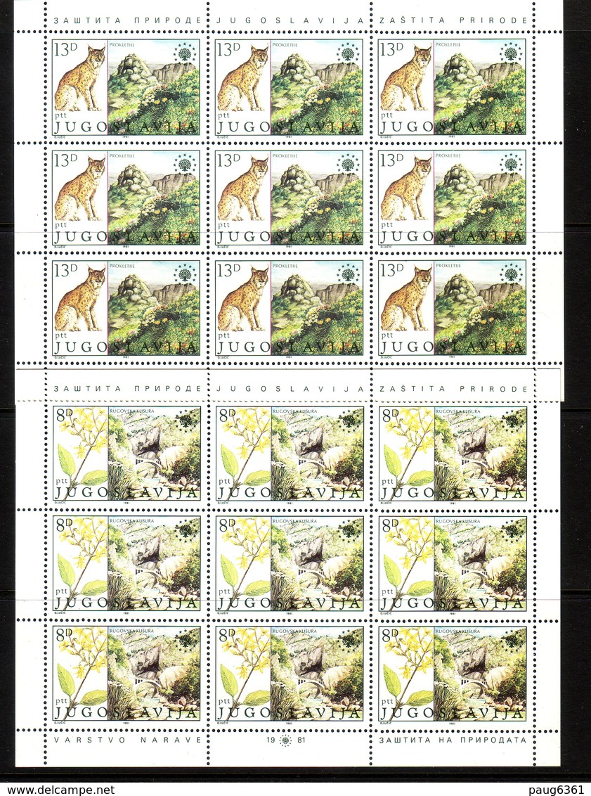 YOUGOSLAVIE PROTECTION DE LA NATURE 2 FEUILLETS YVERT  N°1794/95 NEUF MNH** - Blocs-feuillets