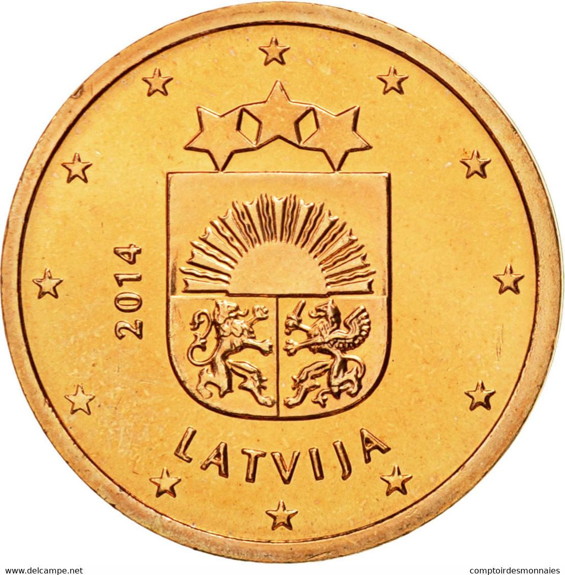 Latvia, 2 Euro Cent, 2014, FDC, Copper Plated Steel, KM:151 - Lettonie