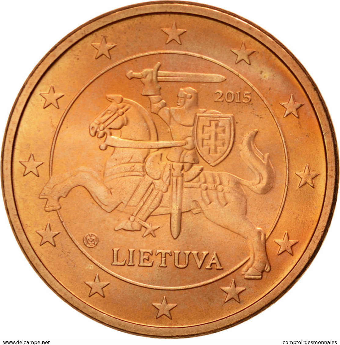 Monnaie, Lithuania, 5 Euro Cent, 2015, SPL, Copper Plated Steel - Lituania