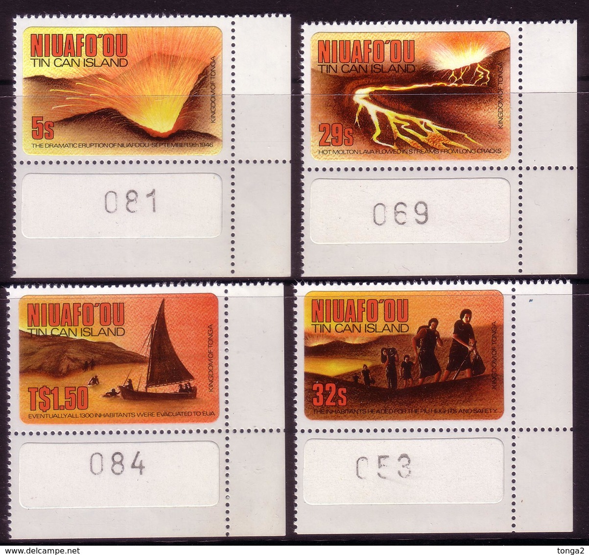 Tonga Niuafoou 1983 MNH Set - Shows Volcano Eruption - Volcanos