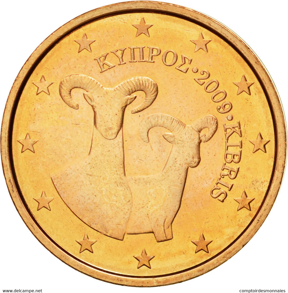 Chypre, 2 Euro Cent, 2009, FDC, Copper Plated Steel, KM:79 - Chypre