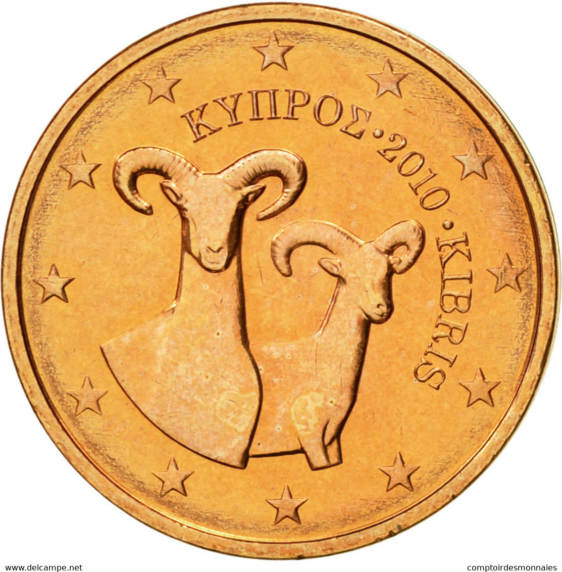 Chypre, 2 Euro Cent, 2010, FDC, Copper Plated Steel, KM:79 - Chypre