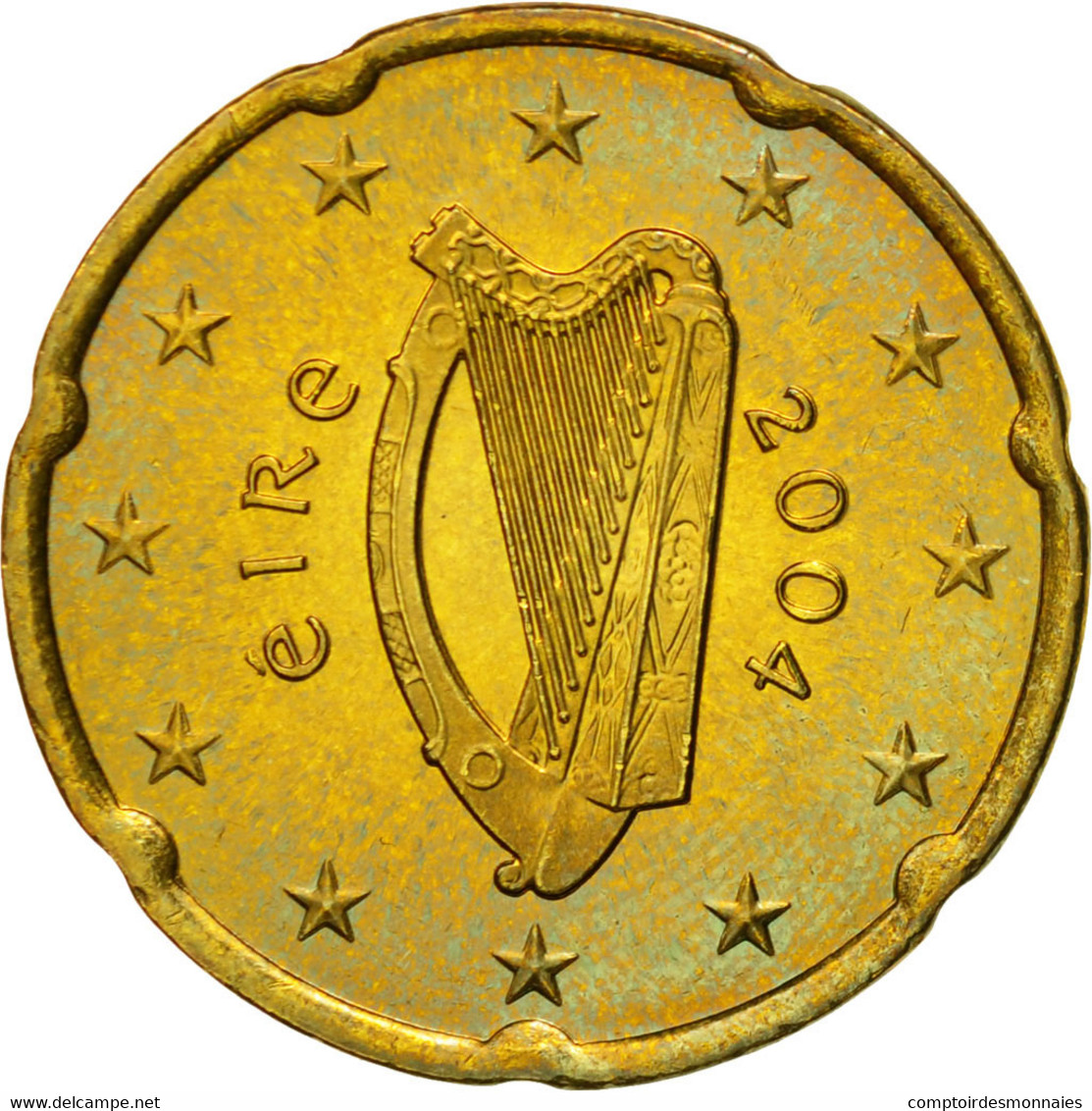 IRELAND REPUBLIC, 20 Euro Cent, 2004, TTB, Laiton, KM:36 - Irland