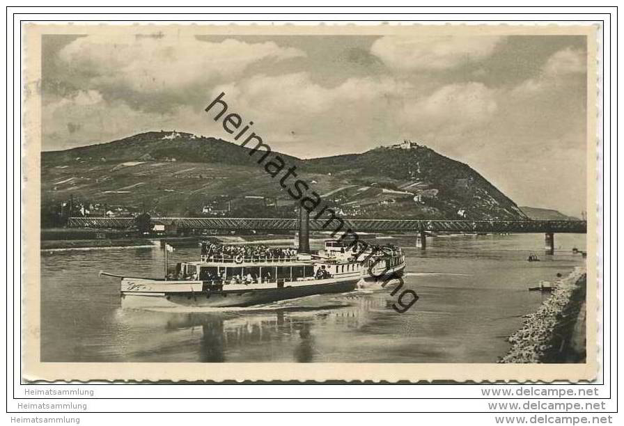 Wien - Nordwestbahnbrücke Mit Leopoldsberg Und Kahlenberg - Dampfschiff HEBE - Foto-AK - Prater