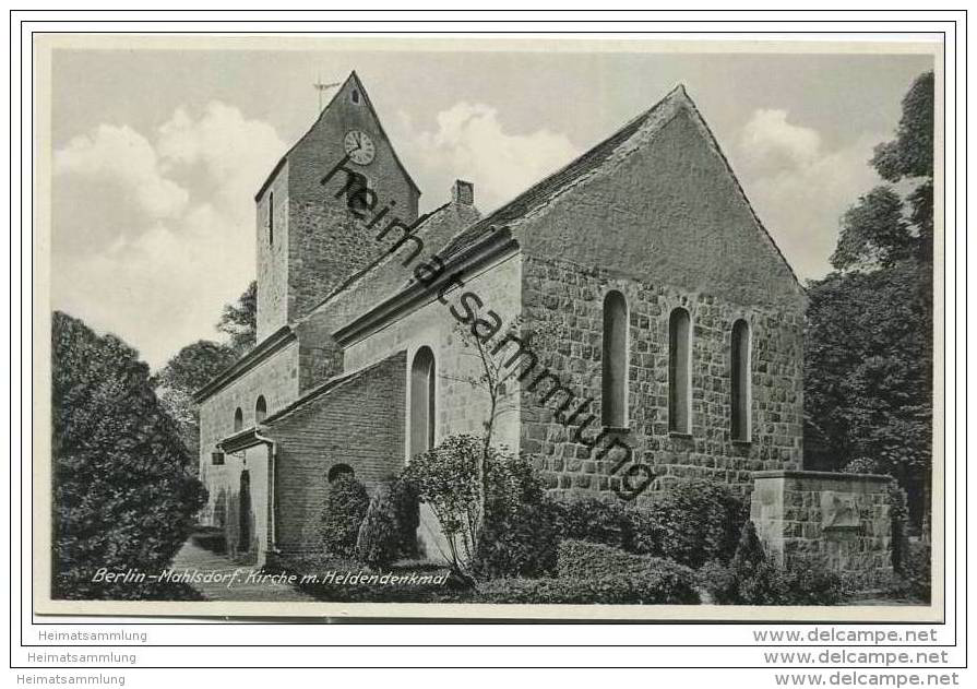 Berlin-Mahlsdorf - Kirche - Heldendenkmal Ca. 1930 - Mahlsdorf