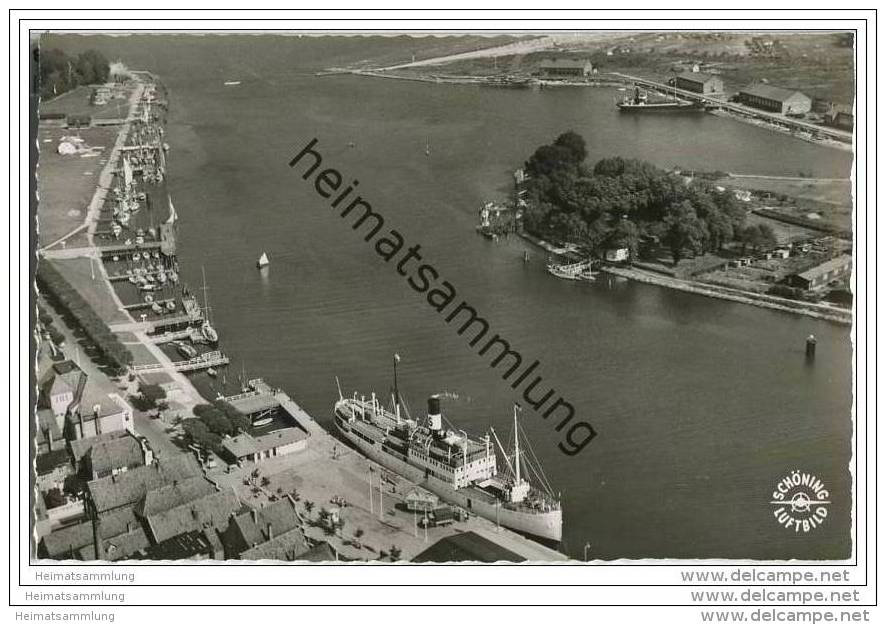 Travemünde - Luftaufnahme - Foto-AK 50er Jahre - Luebeck-Travemuende