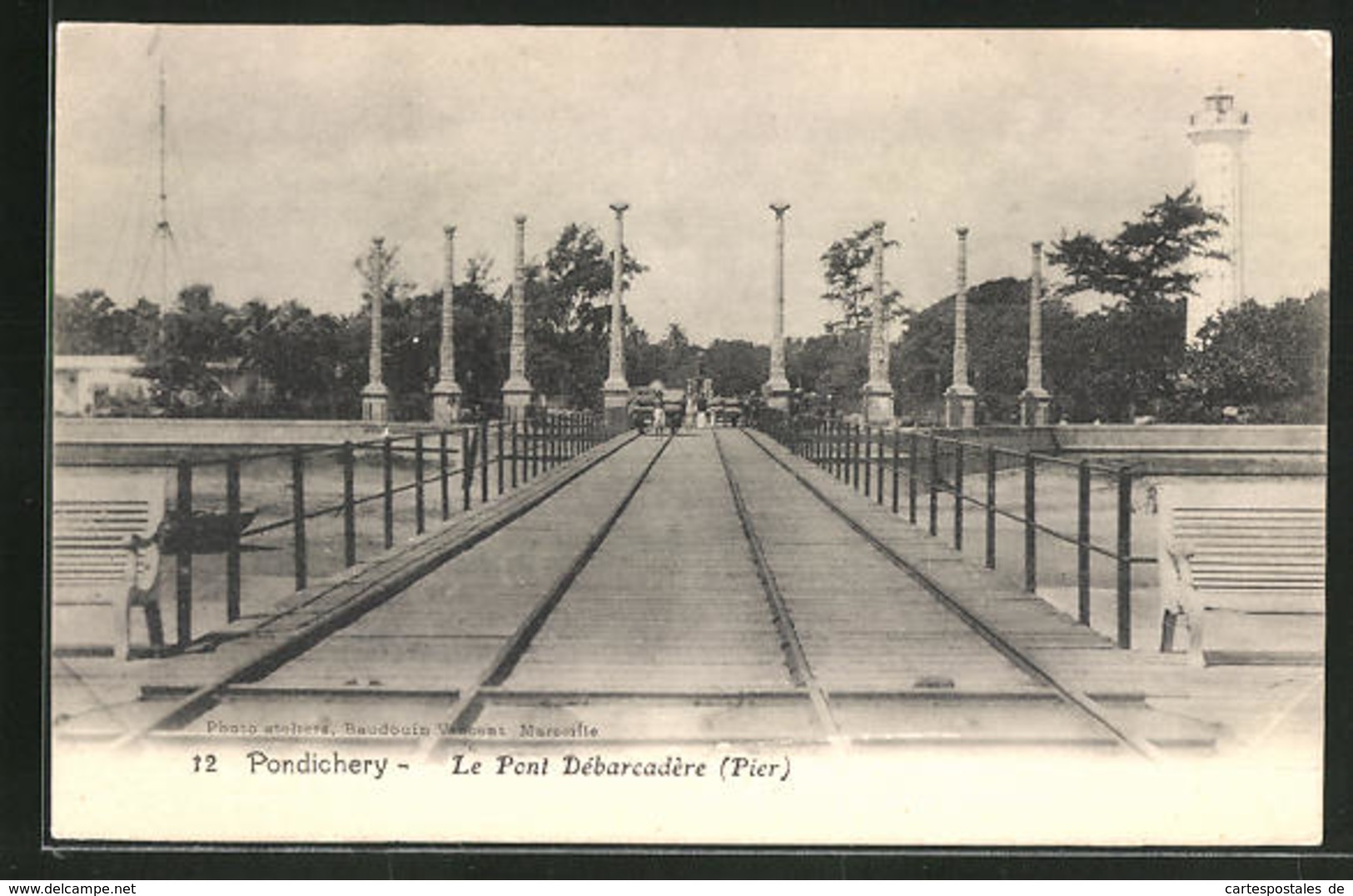 CPA Pondichery, Le Pont Debarcadere (Pier) - Inde