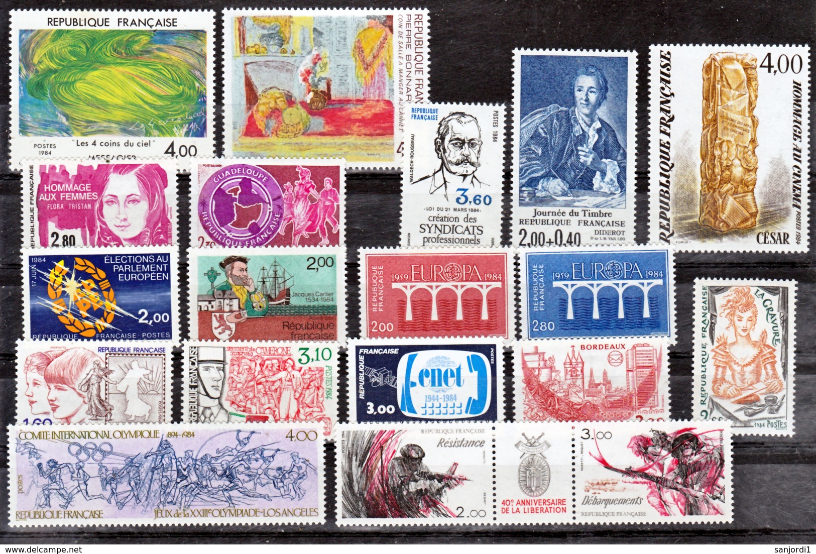 France 1984 2299 2346 Année Poste Neuf ** TB MNH SiN CHARNELa Faciale 20.1 - 1980-1989