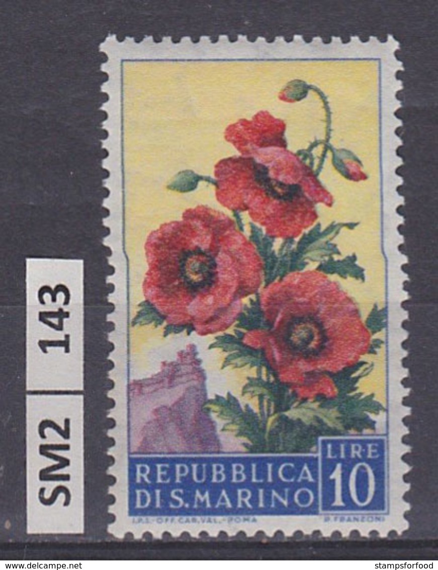 SAN MARINO  1957	Fiori L. 10 Nuovo - Nuovi