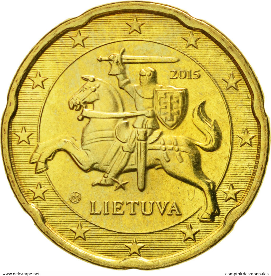 Monnaie, Lithuania, 20 Euro Cent, 2015, SPL, Laiton - Litauen