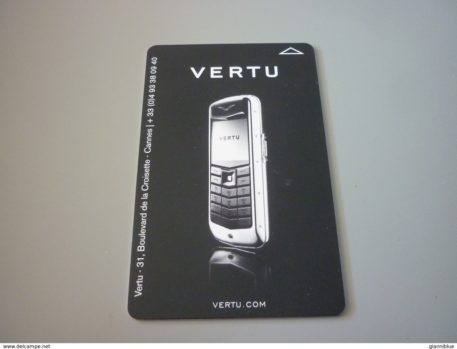 Cannes Intercontinental Carlton Hotel Room Key Card (Vertu Mobile Phone) - Cartes D'hotel