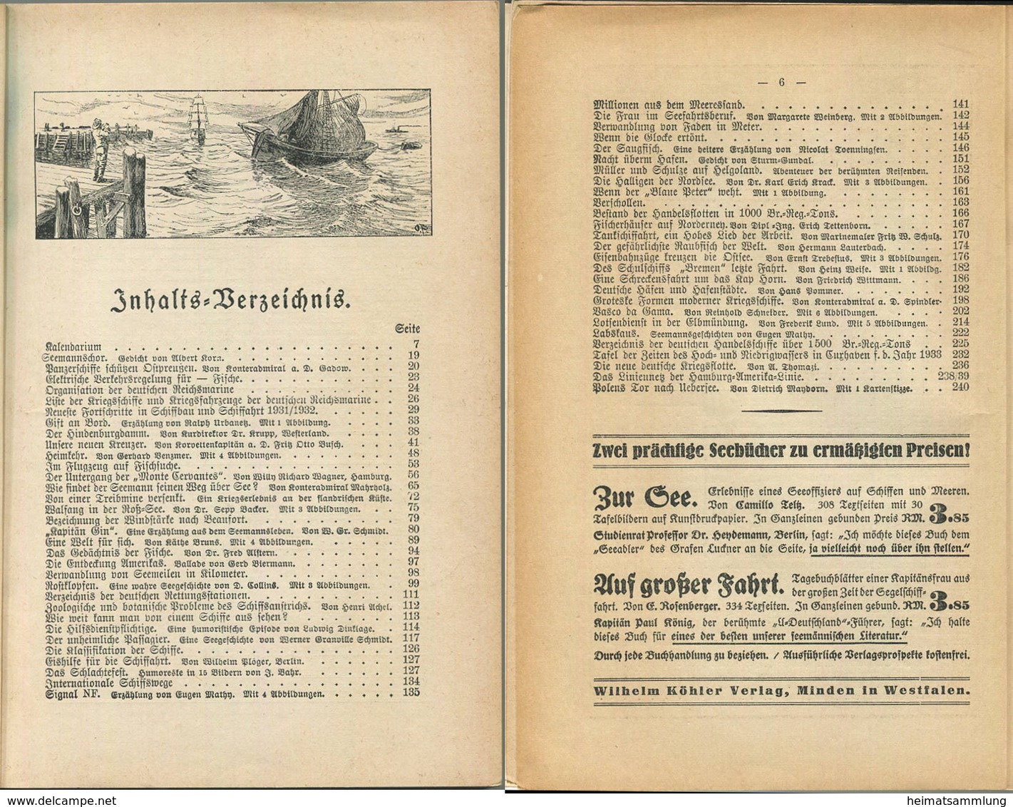 Köhlers Flotten-Kalender 1933 - 264 Seiten Mit Vielen Abbildungen - Ein Gemälde Von Robert Schmidt - Grossformat : 1941-60