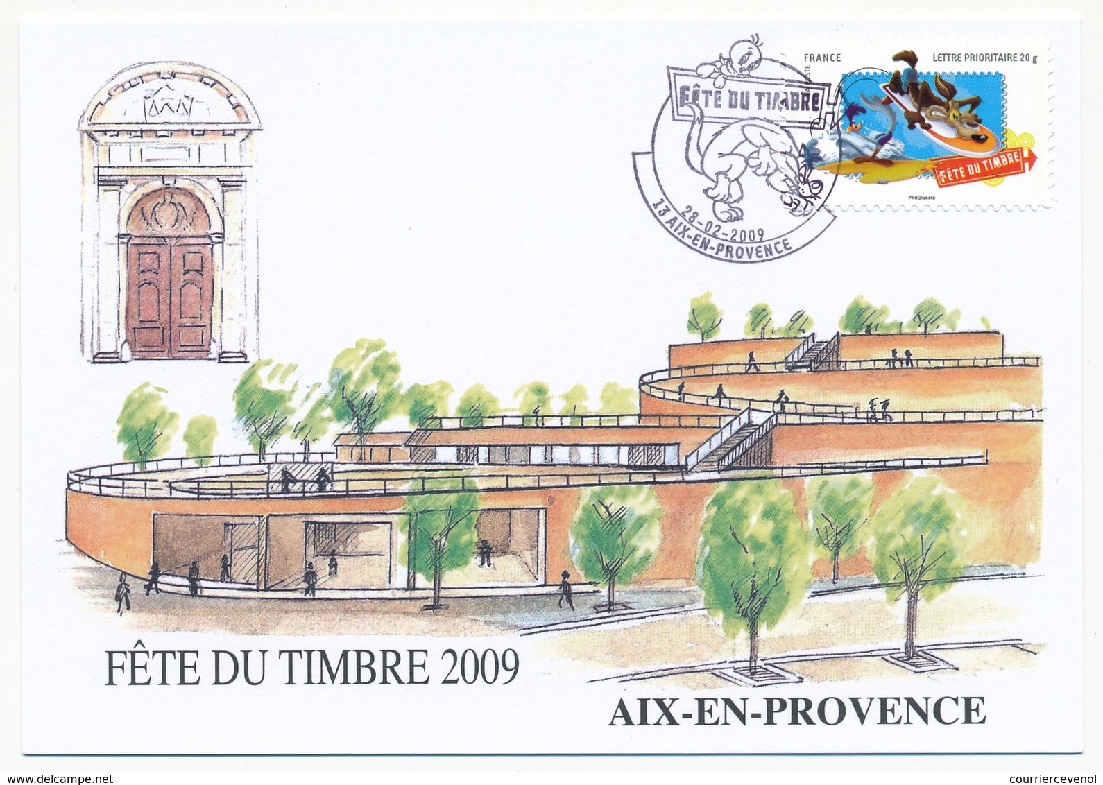 3 Cartes Locales - Fête Du Timbre AIX En PROVENCE 2009 - 28.2.2009 - Brieven En Documenten