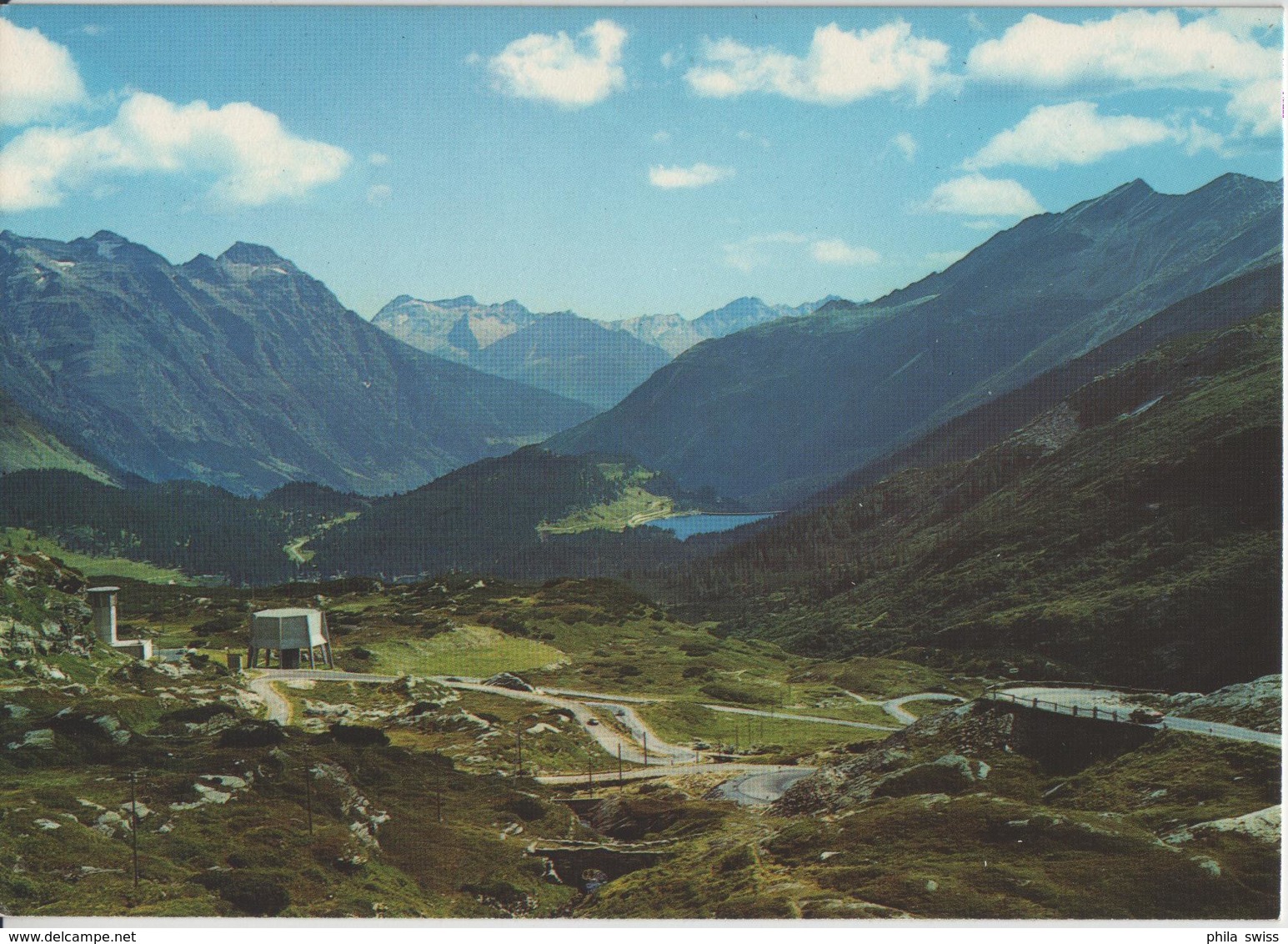 San Bernardino-Pass (Südseite) Blick Gegen San Bernardino, Den Stausee Und Ins Misox - Photo: Geiger - Autres & Non Classés