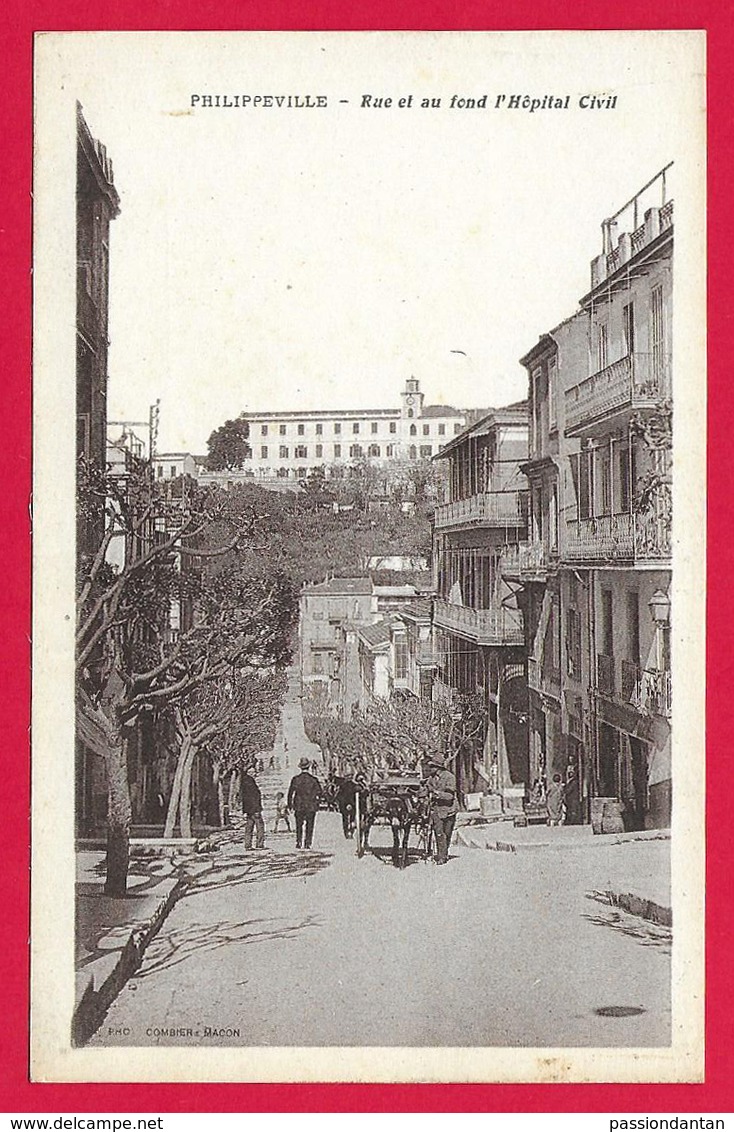 CPA Algérie - Skikda - Philippeville - Rue Et Au Fond L'Hôpital Civil - Skikda (Philippeville)