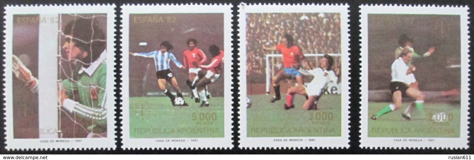 Soccer Football Argentina #1535/8 1982 World Cup Spain MNH ** - 1982 – Espagne