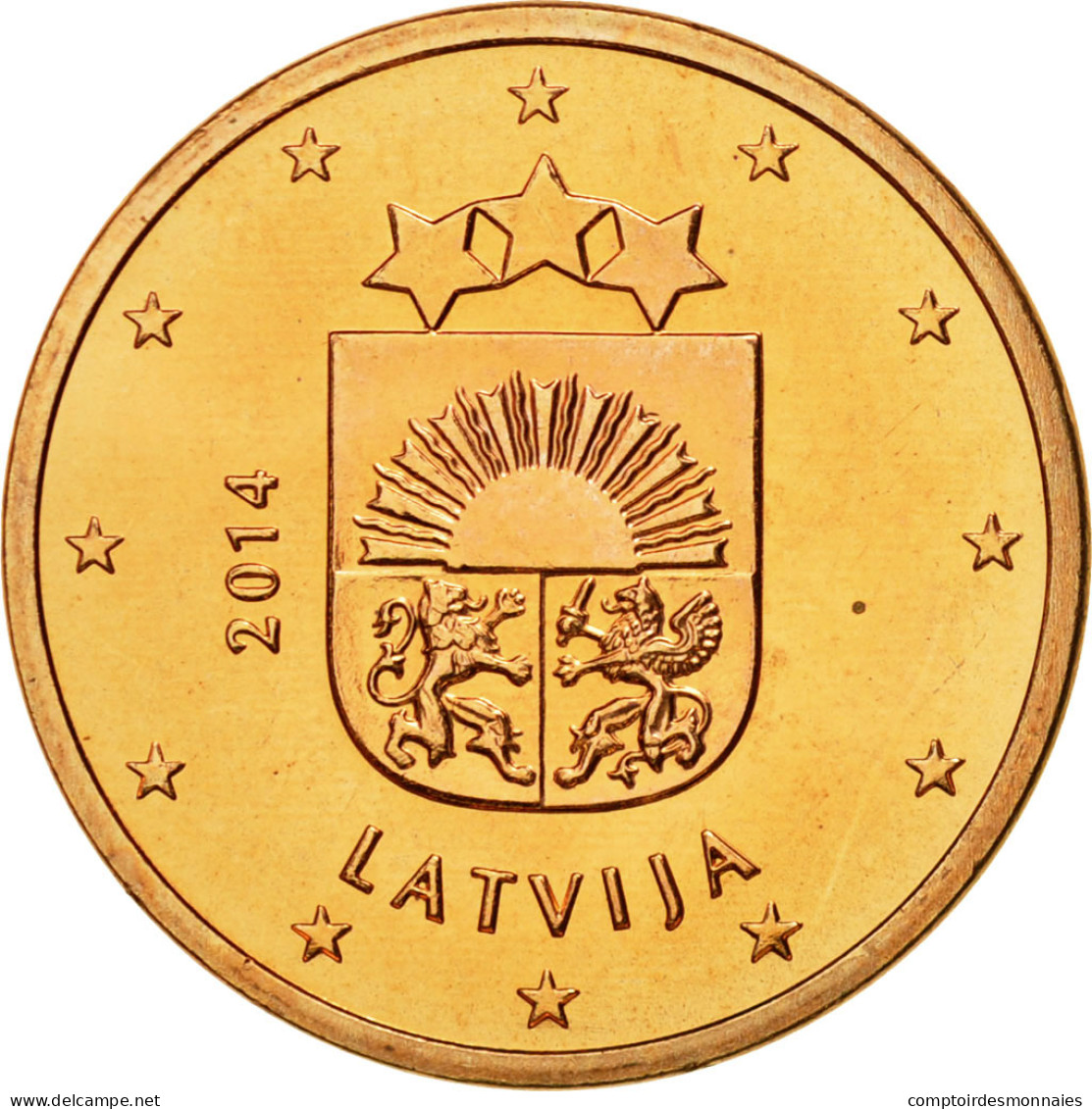 Latvia, 5 Euro Cent, 2014, FDC, Copper Plated Steel, KM:152 - Lettonie