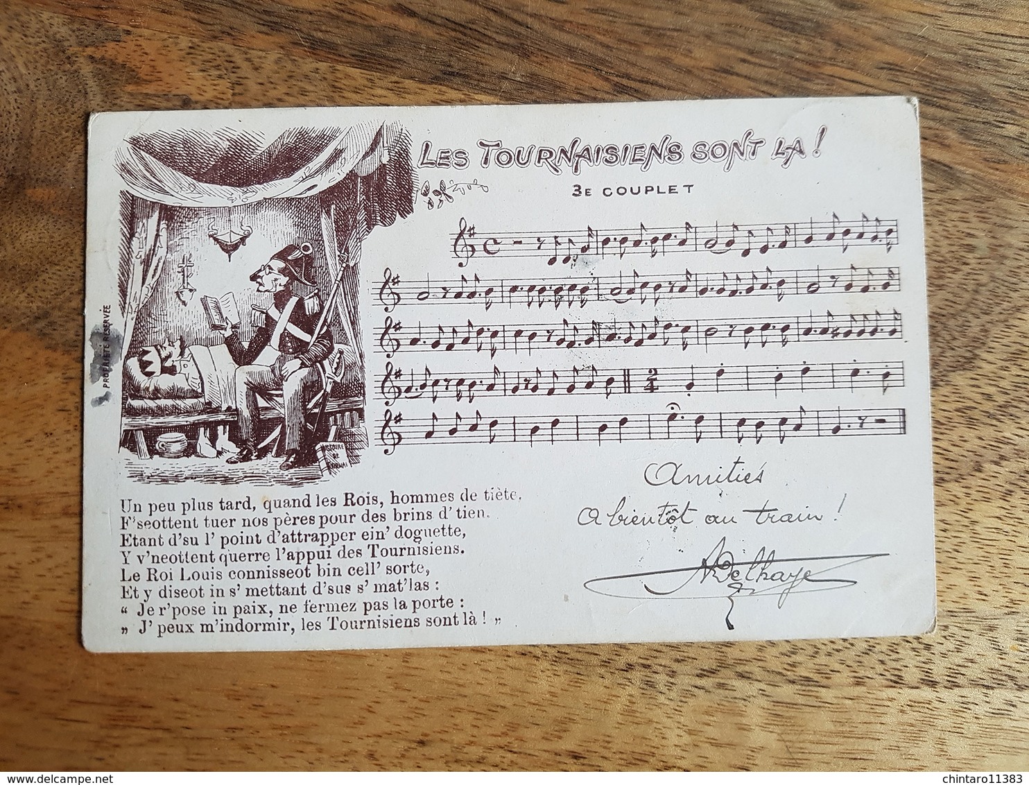 CP Tournai 1908 "Les Tournaisiens Sont Là, 3e Couplet - Partition De Chanson Patois" - Tournai