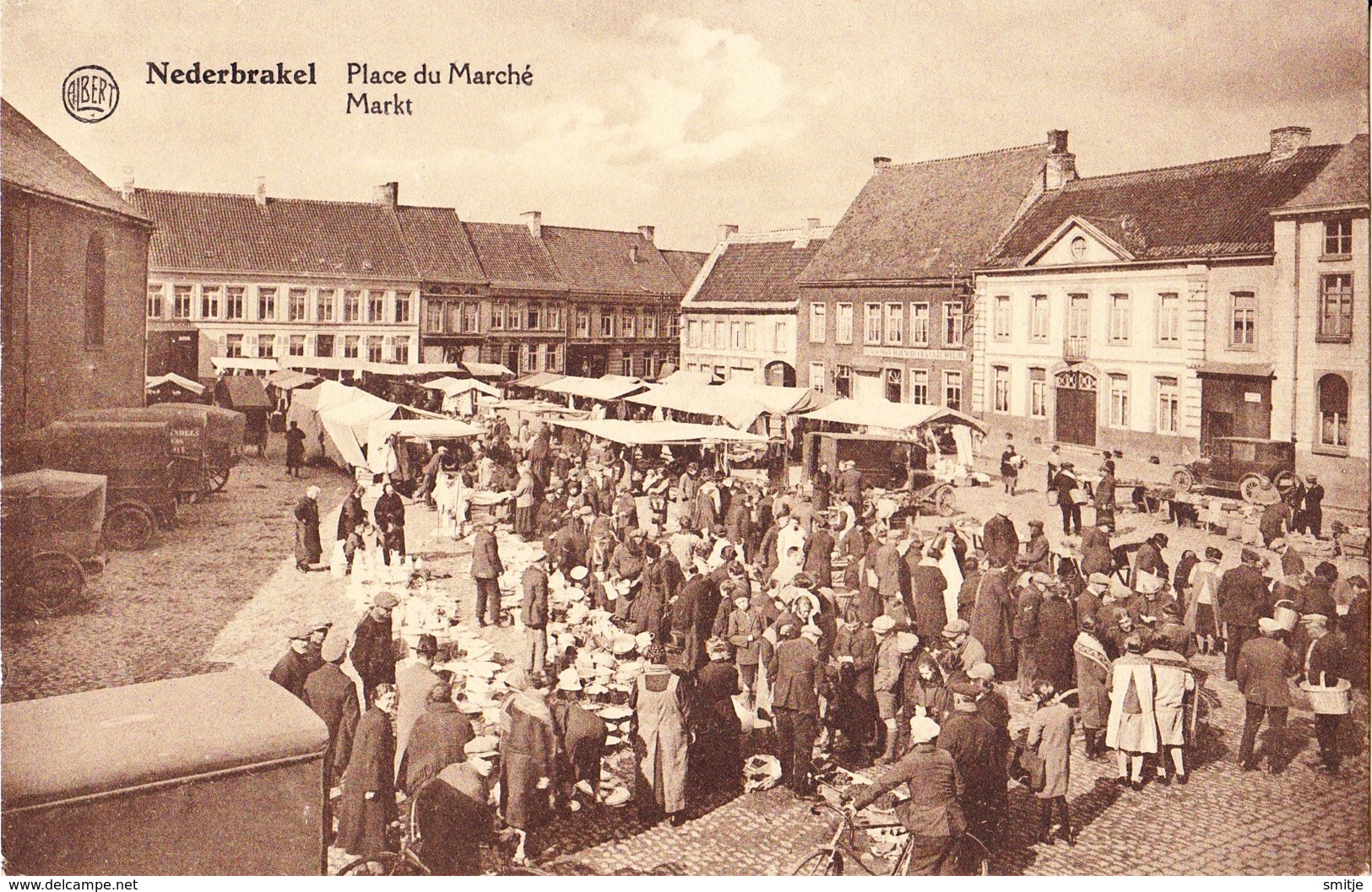 NEDERBRAKEL CA. 1920 MARKT OP MARKTDAG - PLACE DU MARCHÉ - ZEER MOOIE ANIMATIE - GEM. BRAKEL - Brakel