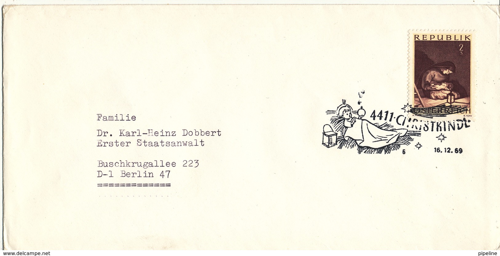 Austria Cover Christkindl 16-12-1969 Sent To Germany - Lettres & Documents