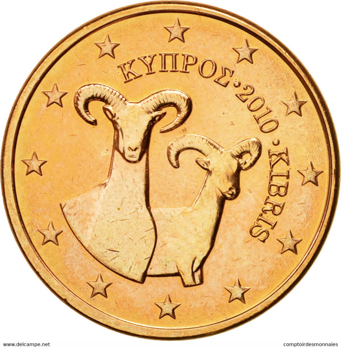 Chypre, 5 Euro Cent, 2010, FDC, Copper Plated Steel, KM:80 - Zypern
