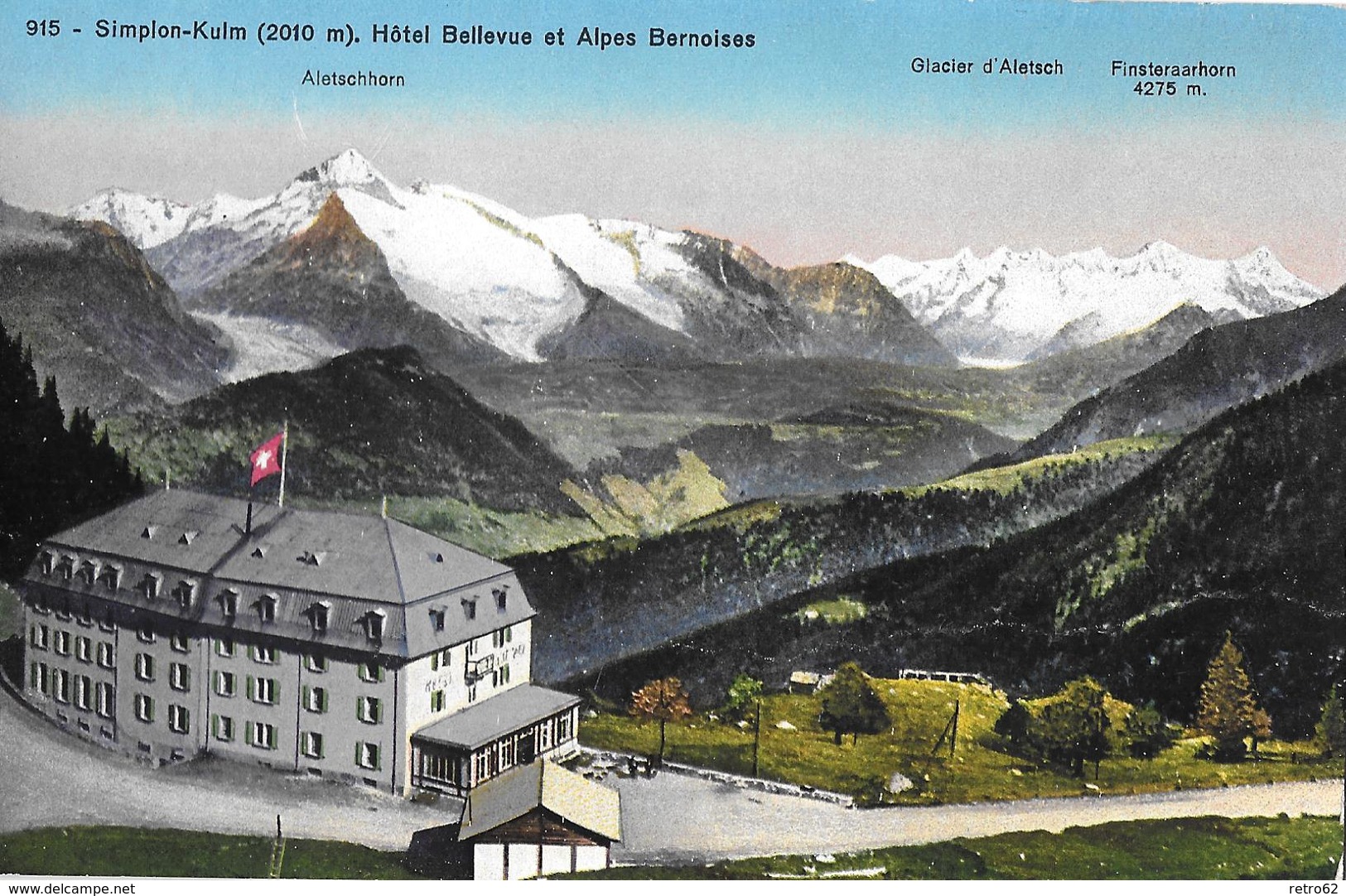 SIMPLON-KULM → Hotel Bellevue Mit Berneralpen, Ca.1910 - Simplon